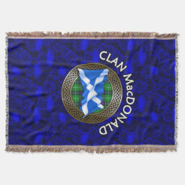 Cobertor Clan MacDonald Tartan & Flag