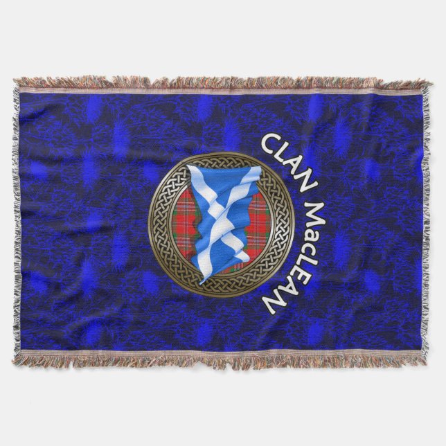 Cobertor Clan MacLean Tartan Knot & Flag (Frente)
