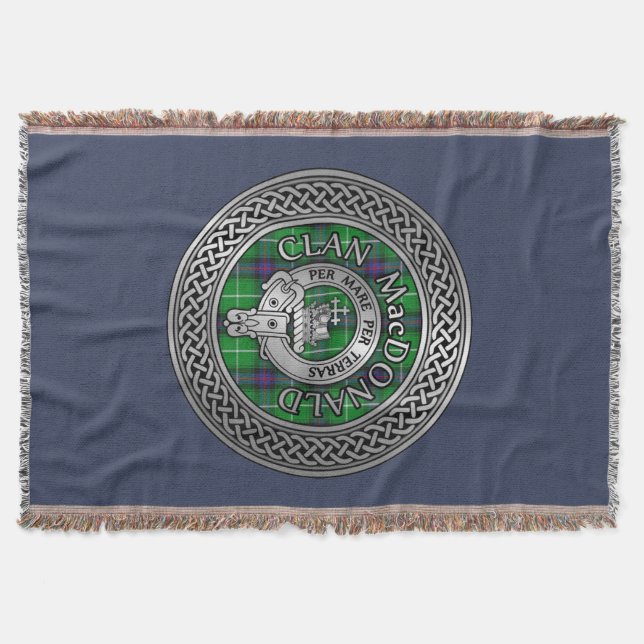 Cobertor Clan Ramsay Crest & Tartan Knot Throw (Frente)