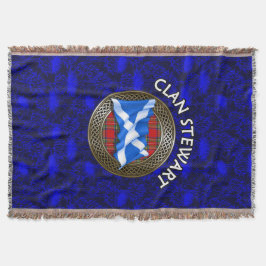 Cobertor Clan Stewart Tartan Knot & Flag