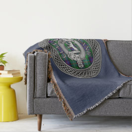 Cobertor Clan Sutherland Crest & Tartan Knot