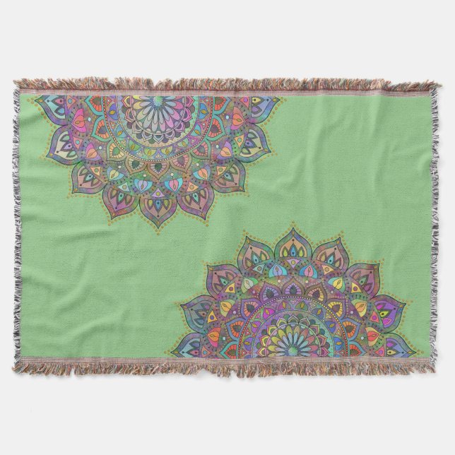 Cobertor Clássico Colorosamente Mandala Índia Estilo 1 (Frente)
