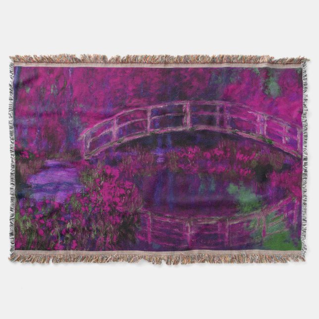 Cobertor Claude Monet A Ponte Japonesa roxo (Frente)