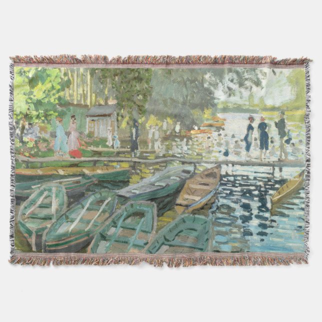 Cobertor Claude Monet. Banhistas em La Grenouillère (Frente)