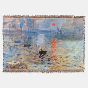 Cobertor Claude Monet Impression Nascer do Sol Poster Tela