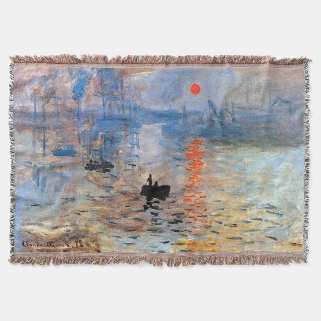 Cobertor Claude Monet Impression Nascer do Sol Poster Tela  (Frente)