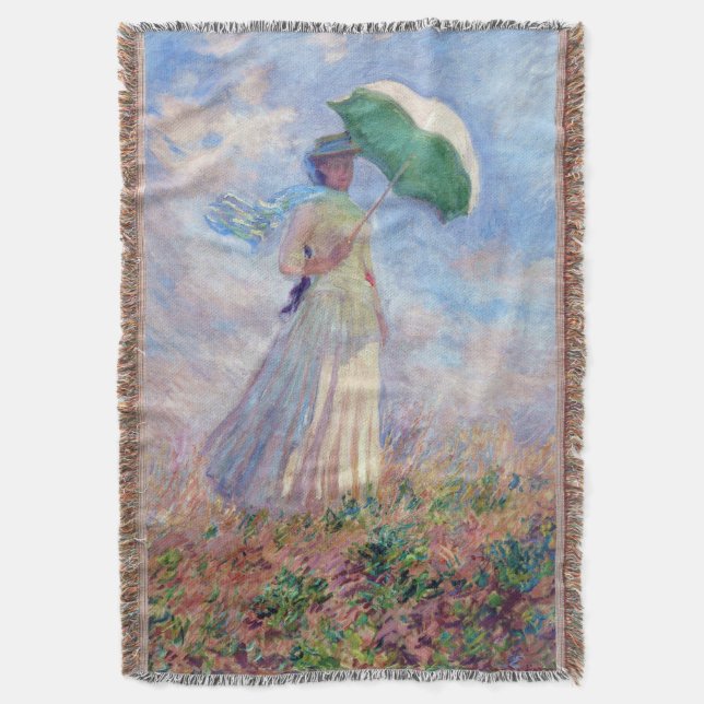 Cobertor Claude Monet - Mulher com Parasol virada para a di (Frente Vertical)