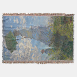 Cobertor Claude Monet Mulher com um Guarda-Sol Arte Fina
