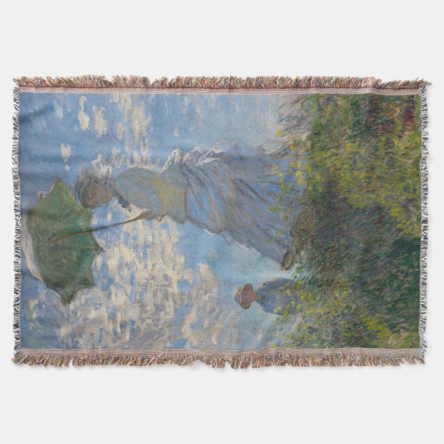 Cobertor Claude Monet Mulher com um Guarda-Sol Arte Refinad (Frente)