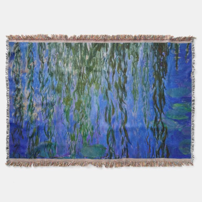 Cobertor Claude Monet - Nenúfares com salgueiro chorão (Frente)