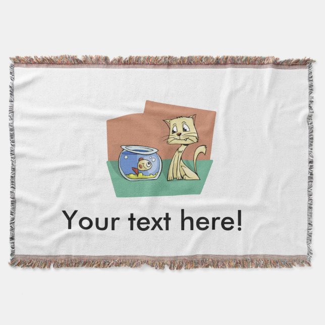 Cobertor Clipe de gato e de tigela (Frente)