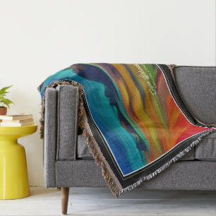 Cobertor Coast Art Colorida de Cape Sebastian Oregon