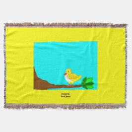 Cobertor Cobertura amarela do lance do pássaro do bom dia