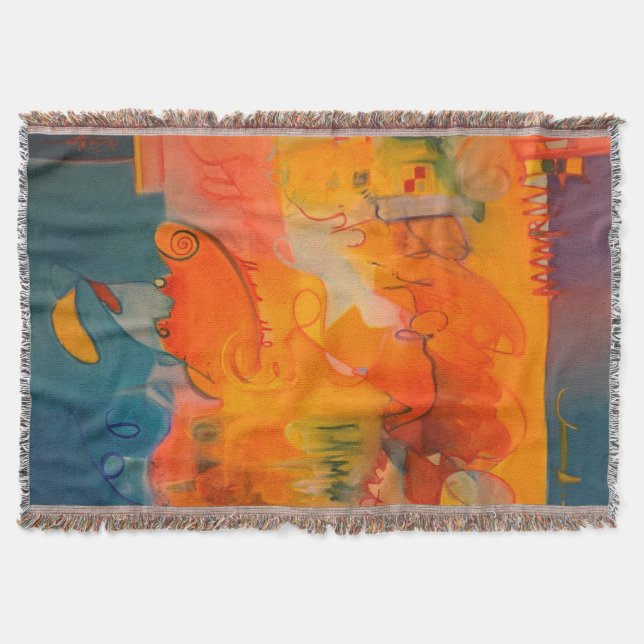 Cobertor Cobertura azul-claro e laranja-claro (Frente)