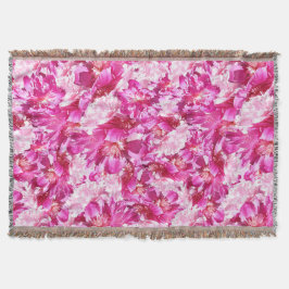 Cobertor Cobertura cor-de-rosa da franja da flor das