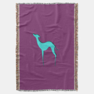 Cobertor Cobertura da silhueta de turquesa do galgo/Whippet