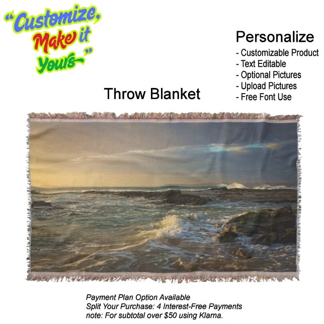 Cobertor Cobertura de lente de praia sunset 22 (Sunset Beach Throw Blanket 22.)