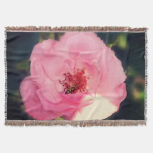 Cobertor Cobertura floral do lance da foto da flor do rosa