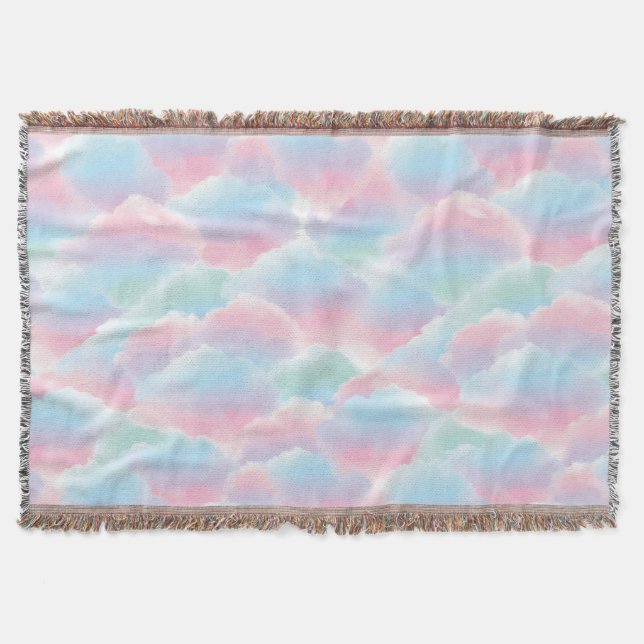 Cobertor Cobertura Pastel Tie-Dye Nuvem Sonhadora Gradiente (Frente)