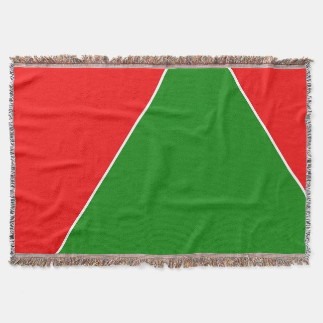 Cobertor Cobertura Verde Mínima Vermelho abstrato Art (Frente)