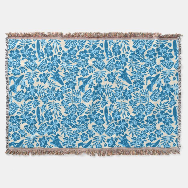 Cobertor Coberturas havaianas do lance do hibiscus de (Frente)