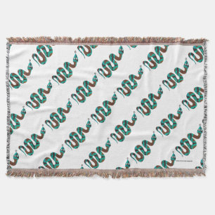 Cobertor Cobra Brown e Teal Impressão Silhouette