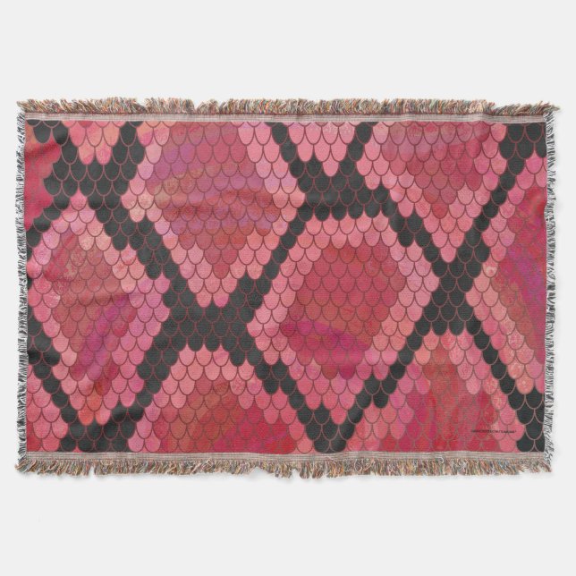 Cobertor Cobra preto e Impressão vermelho (Frente)