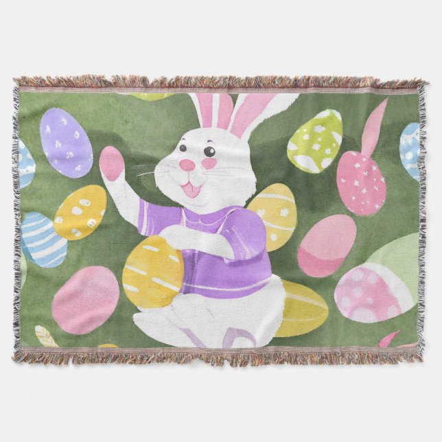 Cobertor coelho com ovos de Páscoa (Frente)