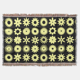 Cobertor Cogs - Amarelo do giz em preto