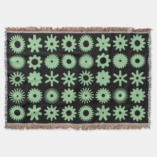 Cobertor Cogs - Verde esmaecido em preto