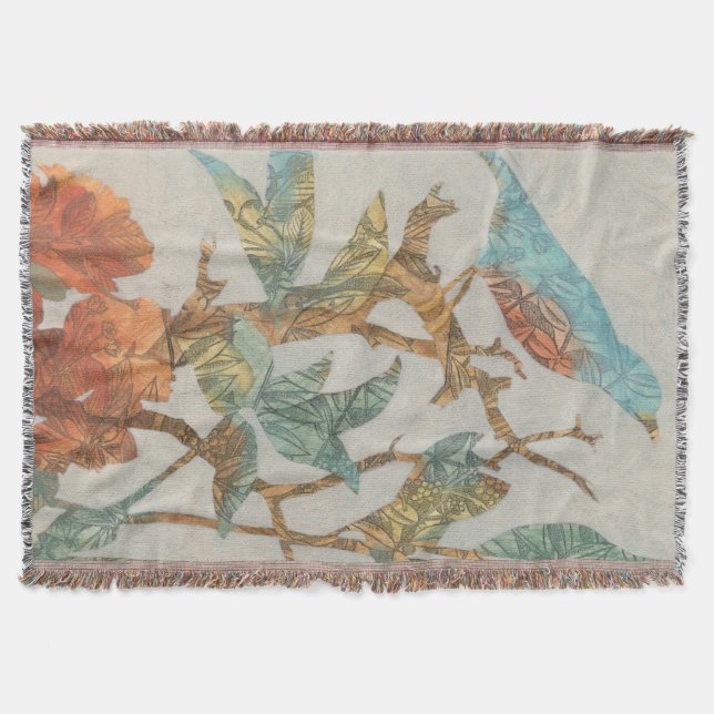 Cobertor Colagem Aviária I (Frente)