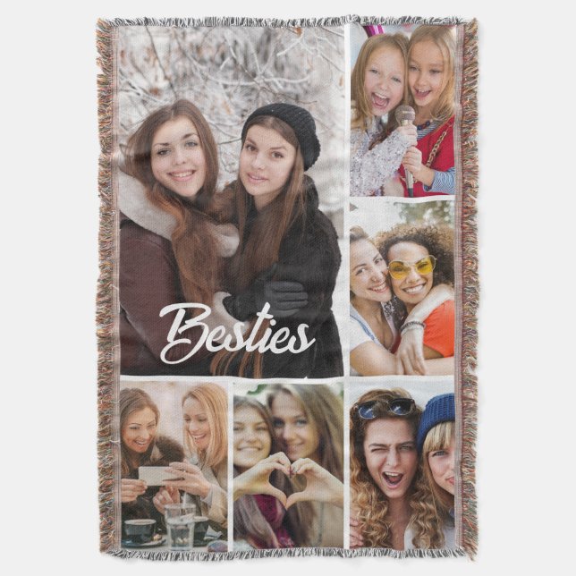 Cobertor Colagem de Fotos "Melhores Amigas" Personalizada (Frente Vertical)