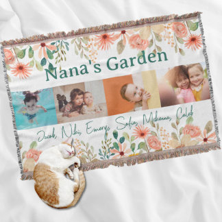 Cobertor Colagem de Fotos Personalizada Nana Grandma's Gard
