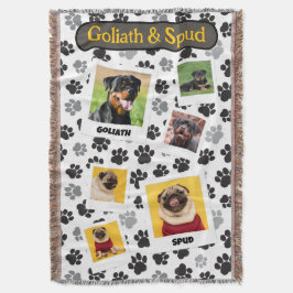 Cobertor Colagem de Fotos Personalizadas Patas de Cachorrin