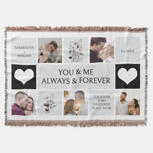Cobertor Colagem de Fotos Sempre e para Sempre (Frente)