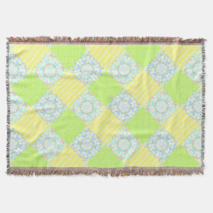 Cobertor Colcha de retalhos retro ornamental vintage floral
