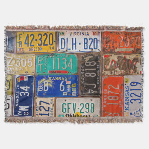 Cobertor Coleção de Placas de Licença Retroativas