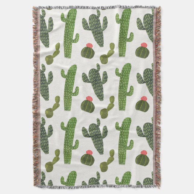 Cobertor Coleção Llamarama | Cute Cactus (Frente Vertical)