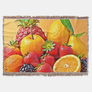 Cobertor Colheita Fresca: Design de Colheita de Frutas Vibr
