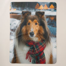 Cobertor Collie Holiday Sherpa