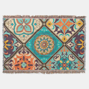 Cobertor Colorida azulejo de retalhos: Motivos islâmicos.