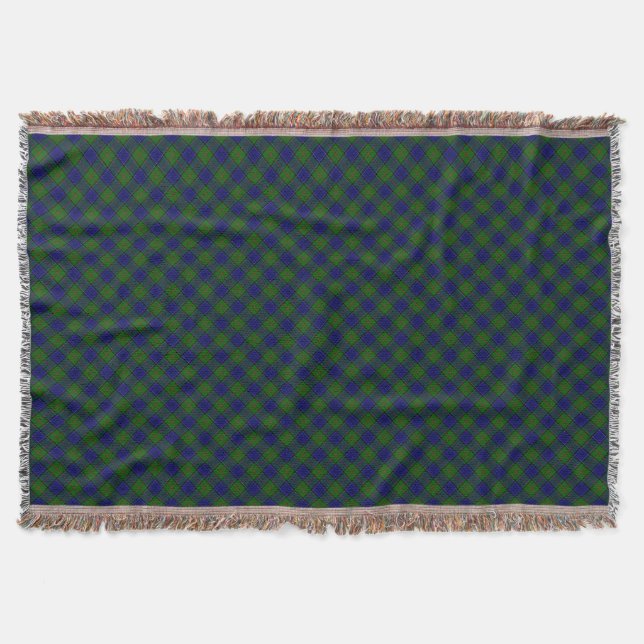 Cobertor Colquhoun tartan xadrez verde azul (Frente)