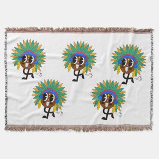 Cobertor com Personagem de Desenho de Pena Tribal 