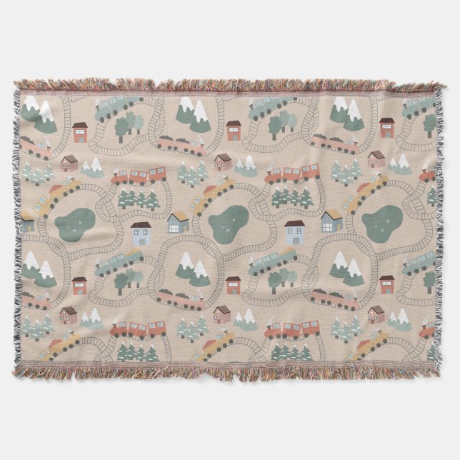 Cobertor Comboios coloridos em comboios de alta velocidade  (Frente)