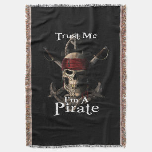 Cobertor Confie em mim, sou um crânio pirata e espadas, Anc
