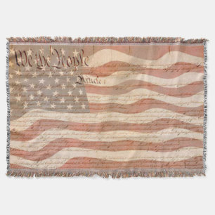 Cobertor Constituição e a bandeira americana Patriótica