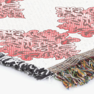Cobertor Convite de Damasco Vermelho | Elegante Preto e Ver