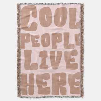 Cobertor Cool People Live Here Boho Fringe Throw Blanket