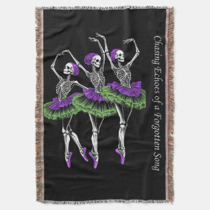 Cobertor Copo com Bailarina Esqueleto Verde Roxo