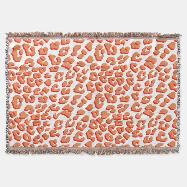 Cobertor Cor âmbar e Impressão Leopardo Branco (Frente)